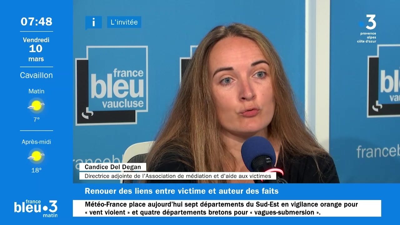 Candice Del Degan , directrice adjointe de l'association de médiation et d'aide aux victimes