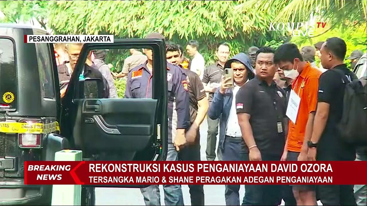 Dengan Baju Orange dan Celana Pendek,  Mario Dandy dan Shane Lukas Peragakan Kronologi Penganiayaan