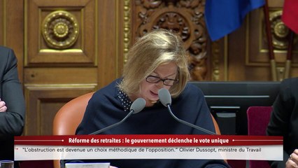 Vote bloqué sur la réforme des retraites: explications de la présidente de séance