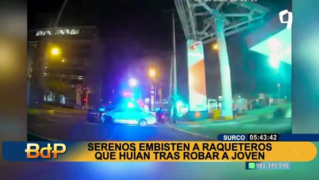 Serenos de Surco embisten a raqueteros que huían tras robar a un transeúnte