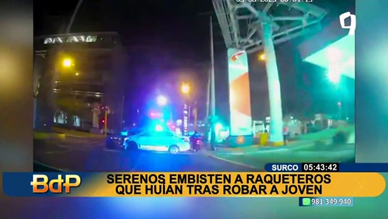 Serenos de Surco embisten a raqueteros que huían tras robar a un transeúnte