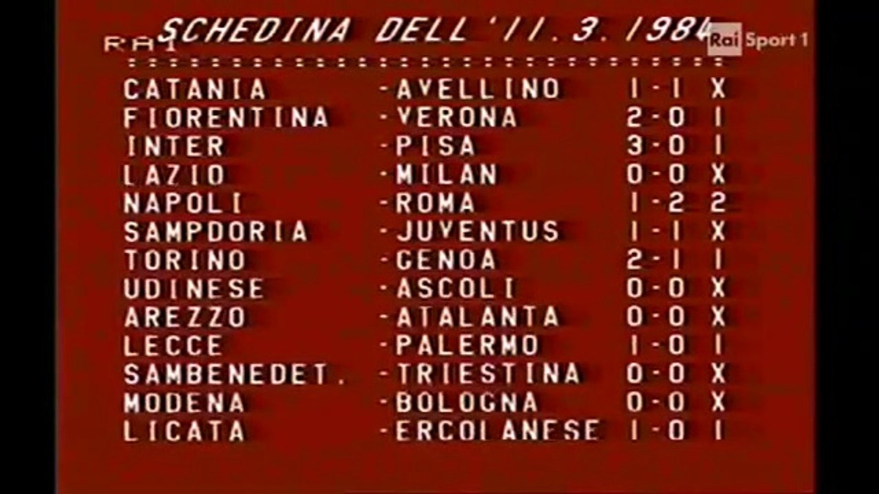 "90° MINUTO": STAGIONE 1983-84, 11 MARZO 1984!