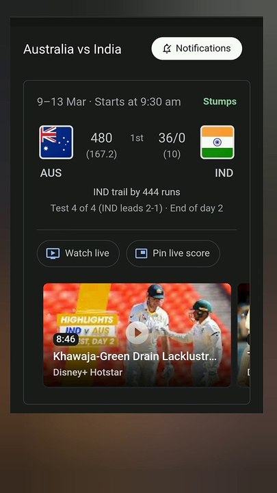Thrilling Moments: Highlights of India vs Australia Test Match" #shorts #india #cricket