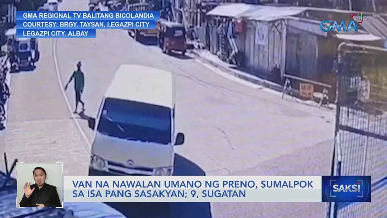 Van na nawalan umano ng preno, sumalpok sa isa pang sasakyan; 9, sugatan | Saksi