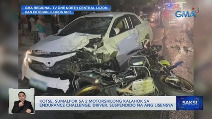 Kotse, sumalpok sa 2 motorsiklong kalahok sa endurance challenge; Driver, suspendido na ang lisensya | Saksi