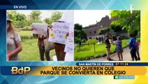 Vecinos no quieren que parque se convierta en colegio en SMP
