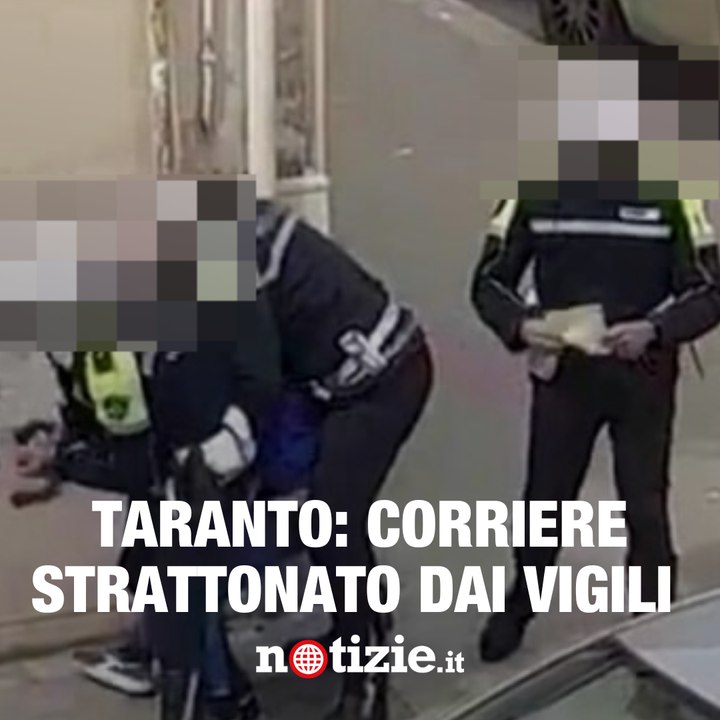 Taranto, corriere lascia il veicolo sulle strisce: vigili cercano di immobilizzarlo