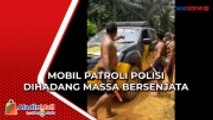 Tegang Detik-Detik Mobil Patroli Polisi Dihadang Massa Bersenjata di Area Perkebunan Sawit