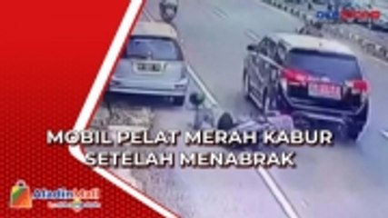 Detik-Detik Mobil Berpelat Merah Kabur usai Tabrak Lari Pemotor di Klaten