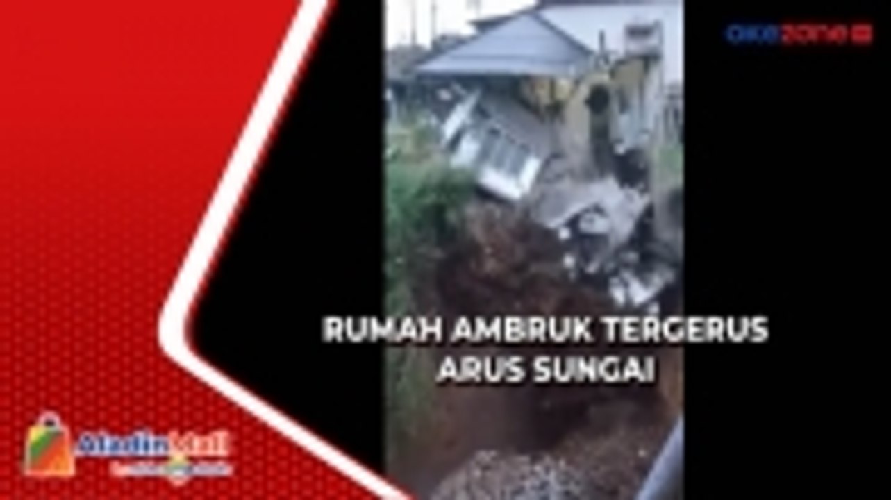 Detik-Detik Sebuah Rumah di Sukabumi Ambruk Tergerus Arus Sungai