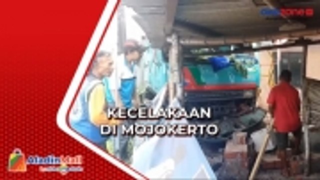 Rem Blong, Truk Boks Tabrak Tiga Rumah di Mojokerto