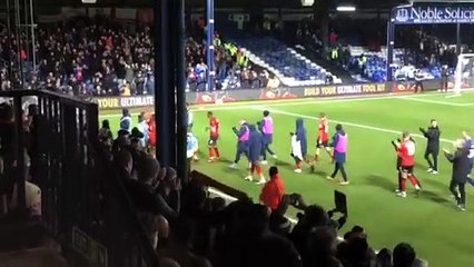 Luton Town celebrate beating Bristol City