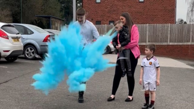 Grateful family receives winning news during soccer-themed gender reveal
