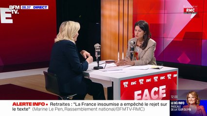 Marine Le Pen dénonce des magouilles sur BFMTV le jeudi 16 mars 2023