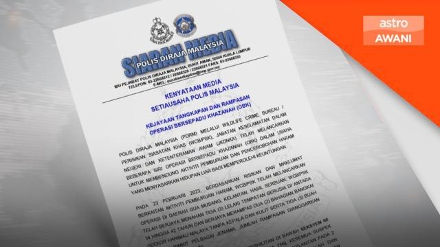 PDRM tumpas aktiviti pemburuan haram, 3 lelaki ditahan