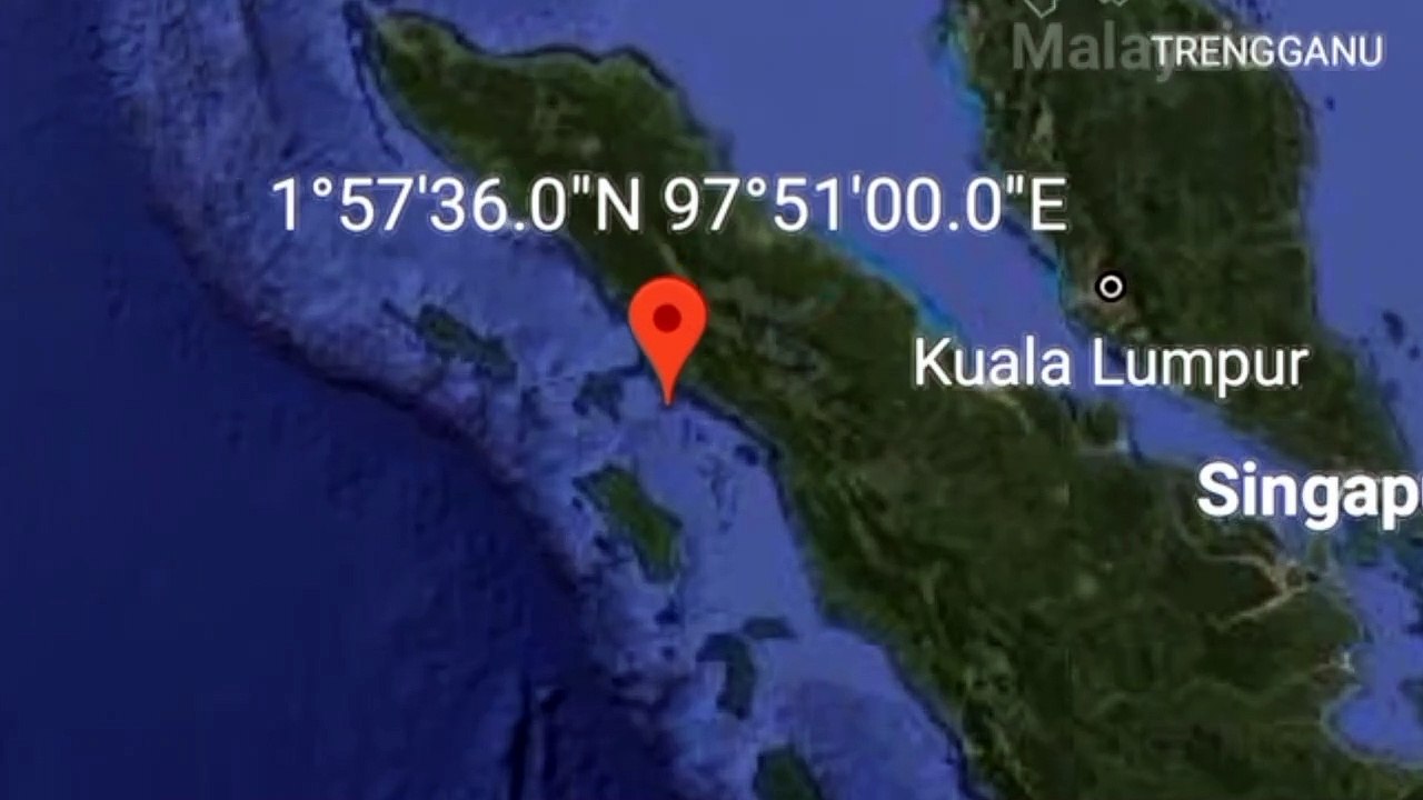 Gempa magnitudo 5.2 SR di 42 km Tenggara kabupaten Aceh singkil