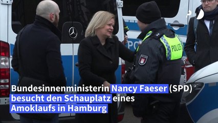 Amoklauf in Hamburg: Faeser bei Besuch vor Ort "tief bewegt"