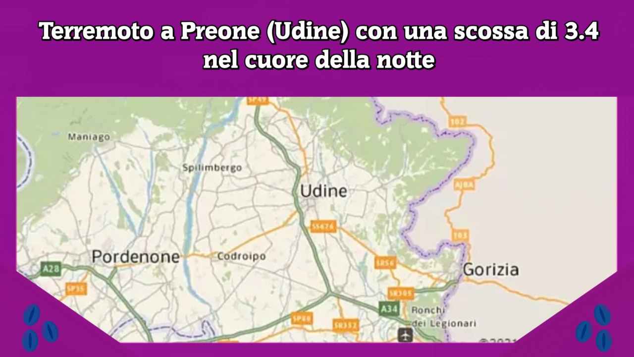 Terremoto a Preone (Udine) con una scossa di 3.4 nel cuore della notte
