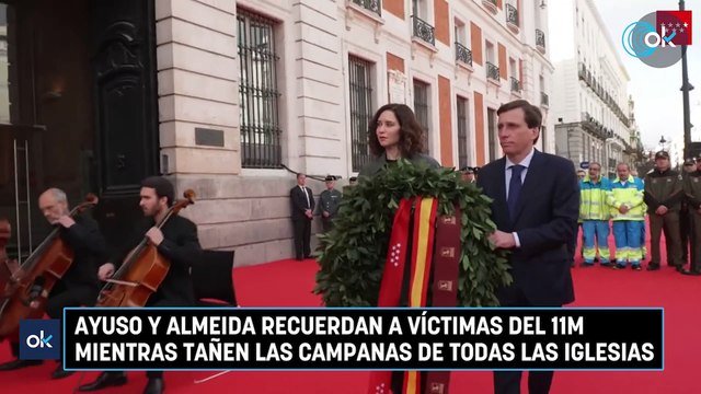 Ayuso y Almeida recuerdan a víctimas del 11M mientras tañen las campanas de todas las iglesias