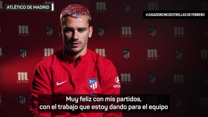 Griezmann, mejor jugador del Atleti en febrero: "Estoy en el buen camino"