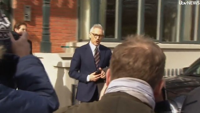 Gary Lineker ignores reporters questions as he leaves his London home