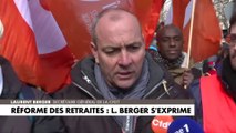 Le secrétaire général de la CFDT, Laurent Berger s’est exprimé en direct du cortège qui partira de la Place de la République, ce samedi 11 mars à 14 heures.