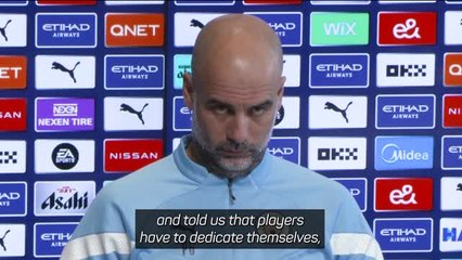 Download Video: Pep reminds City players of off-field responsibilities amid Walker allegations