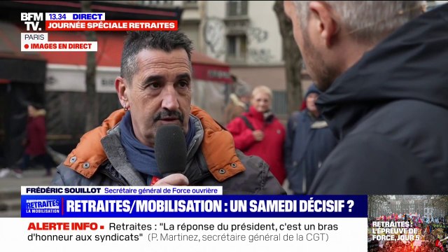 Retraites: pour Frédéric Souillot (FO) la réponse d'Emmanuel Macron est une forme de mépris