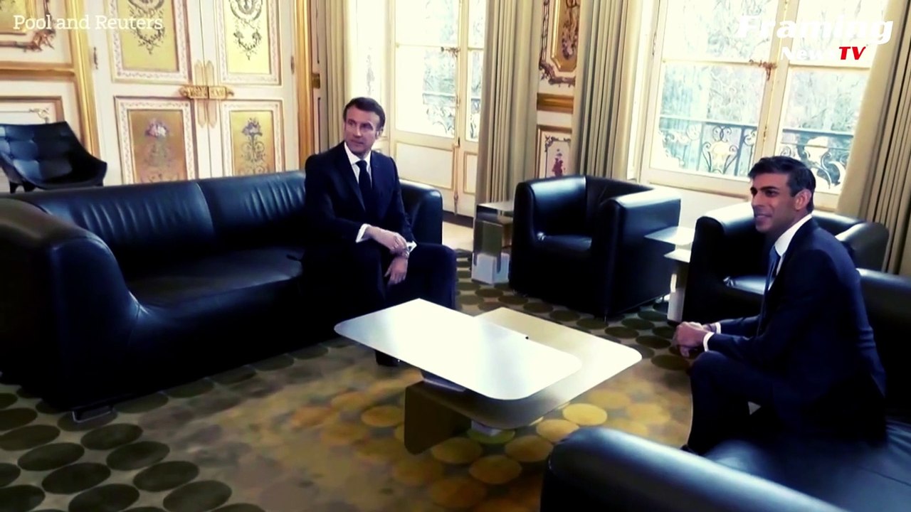 Presiden Prancis Emmanuel Macron Menyambut Rishi Sunak di Paris untuk KTT Bilateral