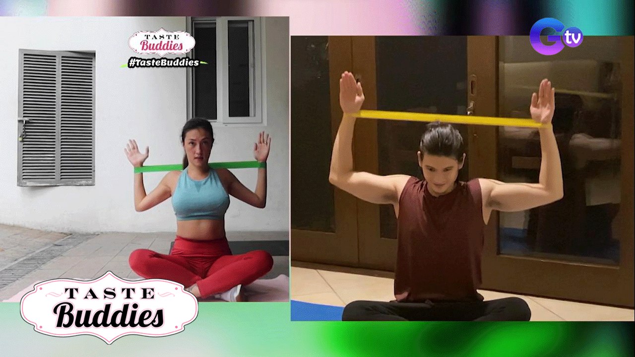 Resistant band workout, susubukan nina Solenn Heussaff at Gil Cuerva | Taste Buddies