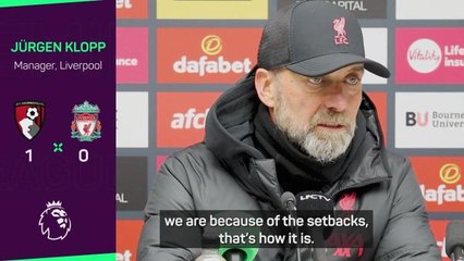 Klopp urges players to 'learn from setbacks' following shock defeat to Bournemouth