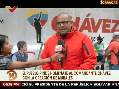 Militantes del PSUV participaron en la jornada de elaboración de murales en honor al Cmdt. Chávez