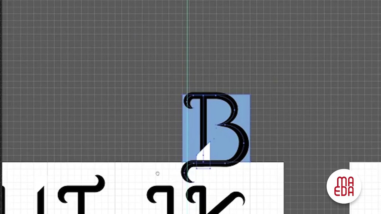 Time lapse of hand-drawn script alphabet design