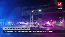 Accidente entre una motocicleta y un auto deja dos muertos en la colonia Industrial, Aguascalientes