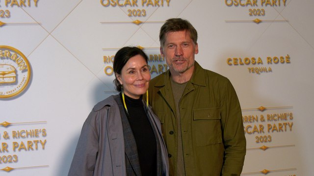 Nikolaj Coster-Waldau and Nukaaka Coster-Waldau 2023 Darren & Richie's Oscar Party Arrivals