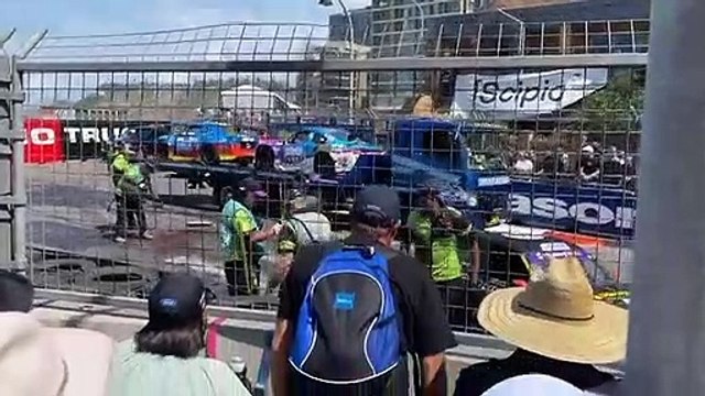 Clean up on Newcastle 500 track after massive crash in Aussie Racing Cars event at Newcastle Supercars | Newcastle Herald | March 12, 2023