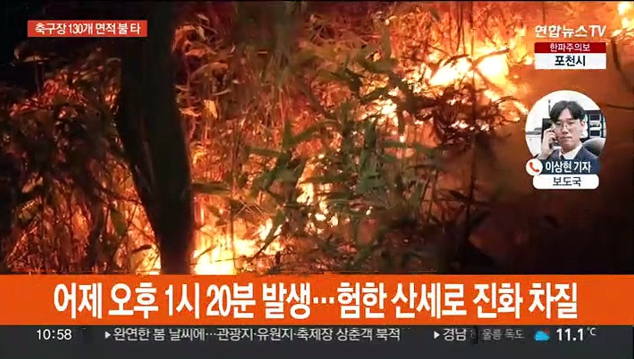 경남 하동 산불 진화율 63%…헬기 본격 투입