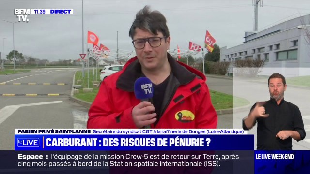 Fabien Privé Saint-Lanne (CGT): L'intersyndicale a reconduit la grève à la raffinerie de Donges jusqu'à jeudi 21h