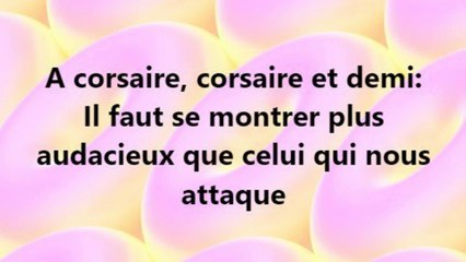 5)  A corsaire, corsaire et demi.  EXPRESSION,PROVERBE  Français