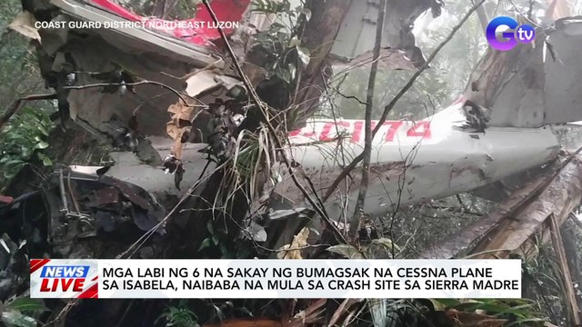 Mga labi ng 6 na sakay ng bumagsak na cessna plane sa Isabela, naibaba na mula sa crash site sa Sierra Madre | News Live