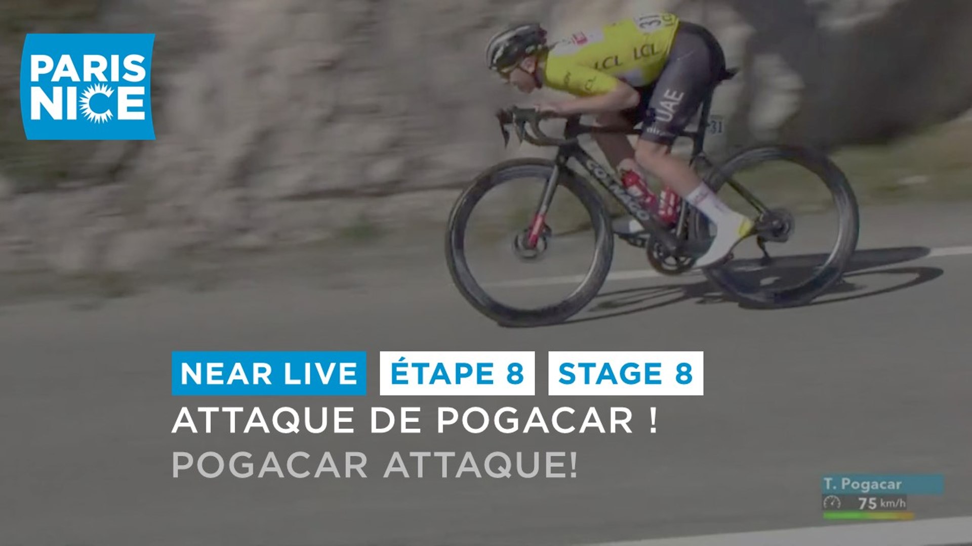 Attaque de Pogacar / Pogacar attacks - Étape 8 / Stage 8 - #ParisNice 2023 