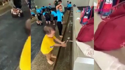 Küçük çocuğun abdest aldığı anlar sosyal medyada viral oldu!