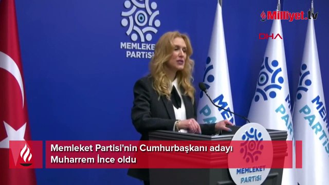 Memleket Partisi'nin Cumhurbaşkanı adayı Muharrem İnce oldu