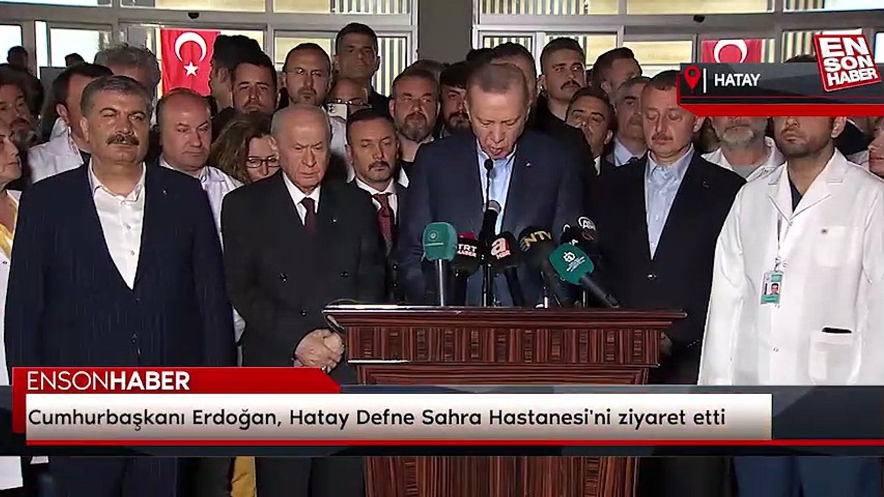 Cumhurbaşkanı Erdoğan, Hatay Defne Sahra Hastanesi'ni ziyaret etti