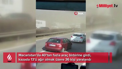 Macaristan’da 40’tan fazla araç birbirine girdi