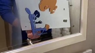 He fixed the bathroom mirror!