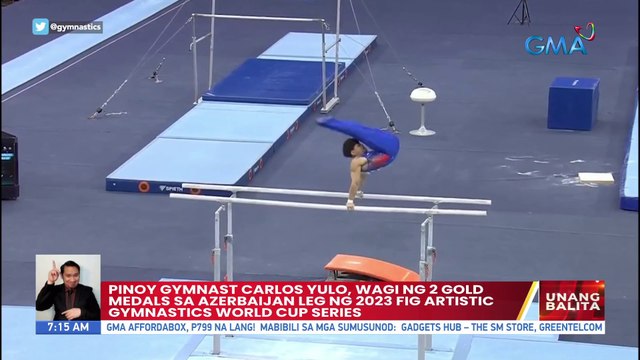 Pinoy Gymnast Carlos Yulo, wagi ng 2 Gold Medals sa Azerbaijan Leg ng 2023 Fig Artistic Gymnastics World Cup Series | UB