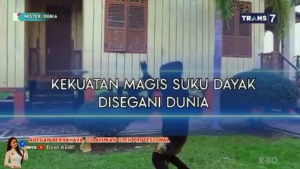 Dayak tribal ritual of flying weapons