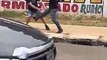 Em briga de trânsito, oficial da PM e motoqueiro saem aos tapas em Vicente Pires