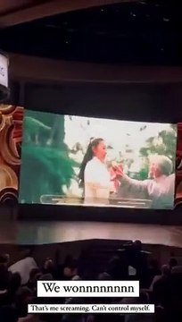 RRR Movie winning moment Oscars for Best Song reactions Juniotntr & Rama Charan reactions RRR winning Oscars for Best Song! You worked so hard @AlwaysRamCharan and @tarak9999 . Upasana is the real MVP. #NaatuNaatuForOscars #RRRmovie #RamCharan #JrNTR